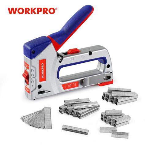 WORKPRO 4 IN 1 Heavy Duty Staple Gun for DIY Home Decoration Furniture Stapler Manual Nail Gun with 4000 Staples Nailer ► Photo 1/6