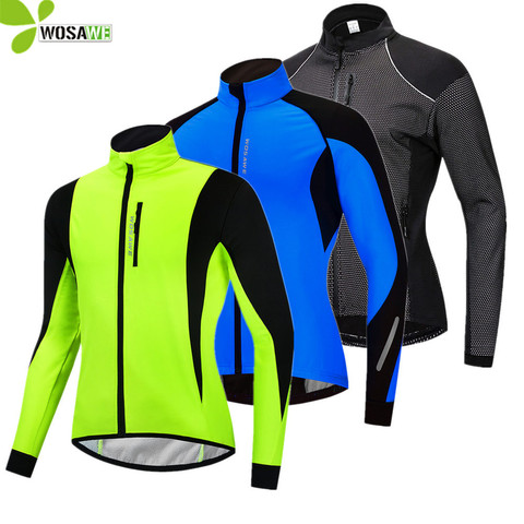 WOSAWE Winter Thermal Fleece Cycling Jackets Men Warm Up MTB Bike Clothing Sportswear Water Repellent Sports Coat Windbreaker ► Photo 1/6