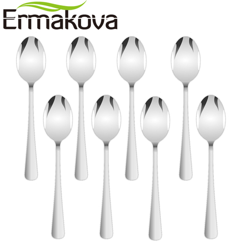 ERMAKOVA Set of 8 Espresso Spoon 4 Inches Mini Coffee Spoon Small Bistro Spoon for Dessert Stainless Steel Tea Appetizer ► Photo 1/6