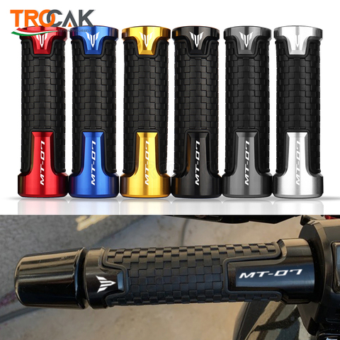 For Yamaha MT07 MT 07 MT-07 2014-2022 Motorcycle handlebar grips CNC PVC handle bar Rubber Gel Grips Motocross handle hand Grips ► Photo 1/6