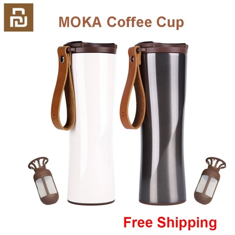 Youpin Kiss Kiss Fish Stainless Thermal Vacuum Water Bottle 430ml OLED Temperature Screen Protable Cup with Coffee Brewer ► Photo 1/6