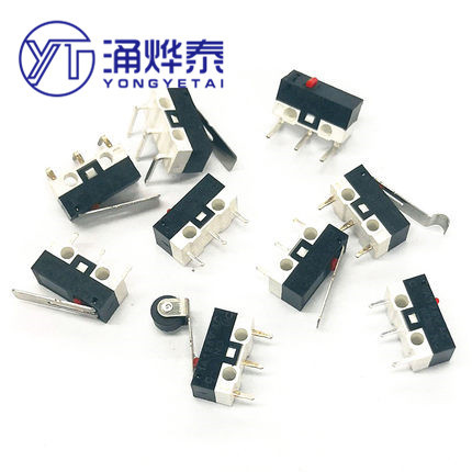 YYT 20Pcs/lot Mouse Micro tact switch 3pin Straight Curved handle Roller Left and right curved feet 1A125V small key switch ► Photo 1/1