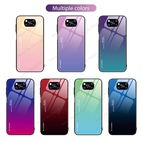 Gradient Tempered Glass Case For Xiaomi Redmi Note 7 5 9 8 Pro 9S POCO X3 Mi10 A2 Lite Mi9 SE 10T Pro 8A Cover Protective Fundas ► Photo 1/6