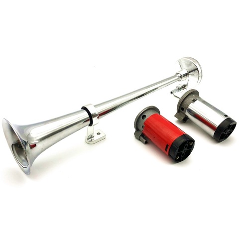 Universal 17inch Single Trumpet Car Air Horn 12V Compressor 150DB Super Loud Air Hose Car Horn Speaker for Truck Boat Motorcycle ► Photo 1/6