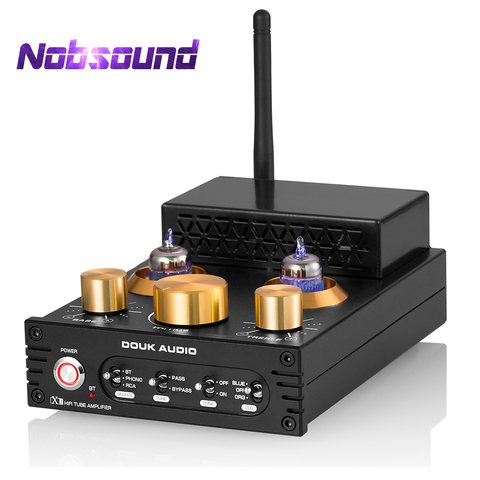 Nobsound HiFi GE5654 Vacuum Tube Amplifier Stereo Bluetooth 5.0 Receiver MM Phono Amp for Turntables APTX-LL 160W+160W ► Photo 1/6