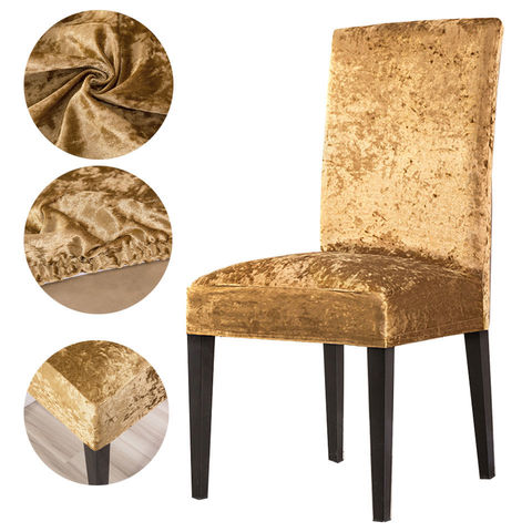 2022 New Style Velvet Fabric Chair Cover Universal Size Stretch Slipcovers Elastic Seat Chair Covers Restaurant Banquet Hotel ► Photo 1/6