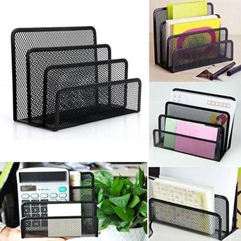 Black Mesh Letter Sorter Mail Business Document Tray Desk Office File Organiser Holder ► Photo 1/6