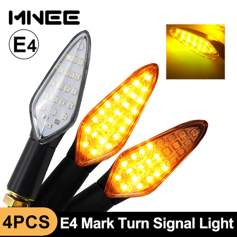 4PCS LED Turn Signal Light E4 Motorcycle Turn Signals Built-in Relay Flowing Flash Lighting 20LED Waterproof Motorcycle Blinker ► Photo 1/6