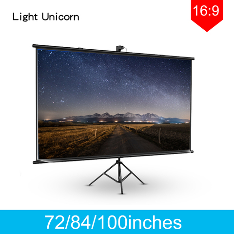 Light Unicorn 16:9 72/84/100inches High-density Portable Folding Soft Home Outdoor KTV Office School 3D HD projector screen ► Photo 1/1