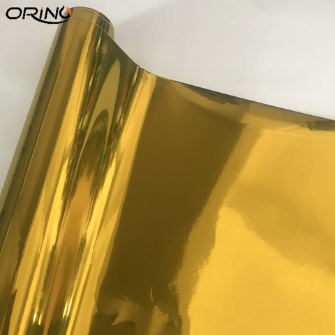 Strechable Chrome Mirror Gold Vinyl Wrap Self Adhesive Car Sticker Air-Release Film Foil Wrapping ► Photo 1/6