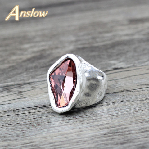 Anslow Original Design Fashion Jewelry  Vintage Irregular Crystal Couples Love Rings For Women Valentine's Day Gift  LOW0042AR ► Photo 1/6
