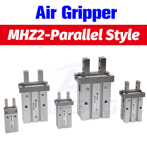 SMC Type MHZ2 Double Acting Air Pneumatic parallel Gripper MHZ2-10D MHZ2-16D 20D 25D 32D 40D  Aluminium Clamps Finger Cylinder ► Photo 1/6