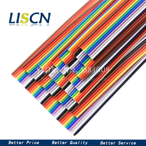 1Meter 10P/12P/14P/16P/20P/26P/34P/40P/50P 1.27mm PITCH Color Flat Ribbon Cable Rainbow DuPont Wire for FC Dupont Connector ► Photo 1/2