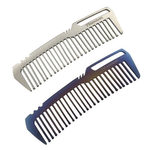 Portable Titanium Alloy Comb EDC Super Light Hair Brush Outdoor Pocket Gadget 448D ► Photo 1/6