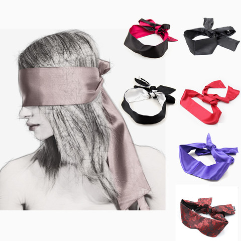 Role Play Sex Blindfold Toys of Silk Satin Tie Eye Mask for Women Men Bdsm Handcuffs Wrist Bondage Adult Games Party Nightlife ► Photo 1/6