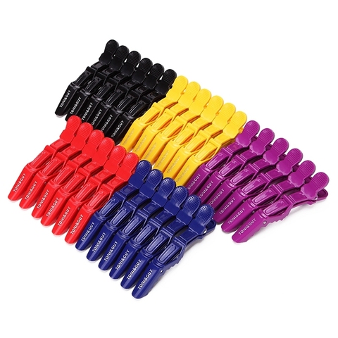 6pcs/lot Plastic Hair Clip Hairdressing Clamps Claw Hair Section Clips Grip Cutting Barbers For Salon Hair Styling Accessories ► Photo 1/6