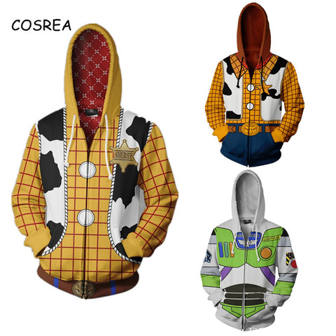 Toy Cosplay Story Costume Anime Toy Hoodies Sweatshirts Story Adult Kids 3D Printing Zipper Hooded Sweater ► Photo 1/6