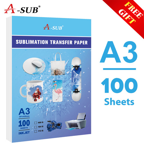 Inkjet Sublimation Heat Transfer Paper 100sheets A3  for Any Inkjet Printer with Sublimation Ink 100 Sheets Letter Size ► Photo 1/6