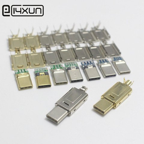 50set Wire Type C 2A 3A 5A Larger Current Charging OTG Data DIY Assembled usb Male Plug Connector parts for phone Mic Earphone ► Photo 1/6