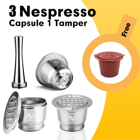  ICafilasComaptible with Nespresso Refillable Capsule 2022 Stainless Steel Reusable For Nespresso Capsule ► Photo 1/6