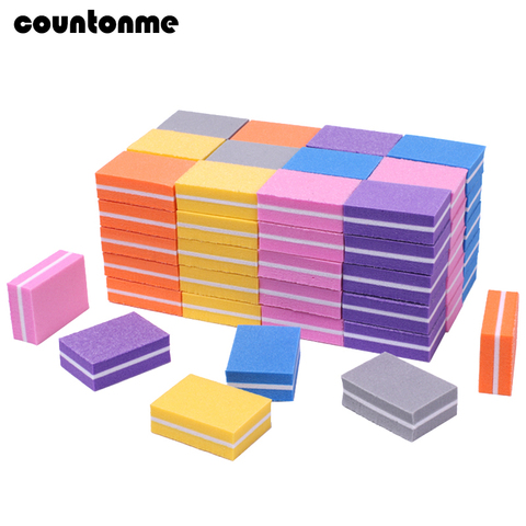100pcs Mini Nail File 100/180 Disposable Nail Buffer Block Sponge Women Manicure Tool Nail Polish UV Gel Lime a Ongle Wholesale ► Photo 1/6