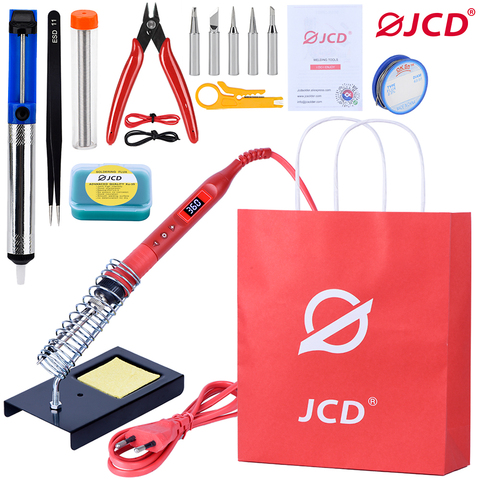 JCD 220V/110V Soldering Iron Kit 80W Multi-function Button Adjustable Temperature Soldering Station LCD Digital Display Iron908U ► Photo 1/6