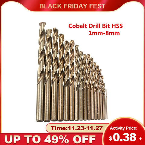 1.0mm to 8.0mm Professional Drill Bits HSS-Co Cobalt Various Sizes Metal Plastic Wood ► Photo 1/5