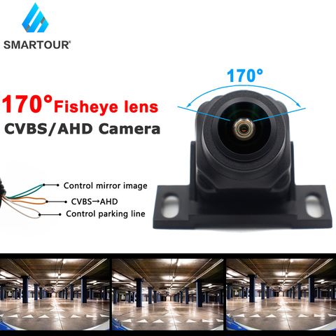 HD 1920*1080P Night Vision Fisheye Lens Vehicle Reverse Backup Rear View AHD CVBS Camera For 2022-2022 Android DVD AHD Monitor ► Photo 1/6