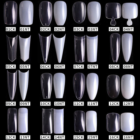 100/500PCS PRO White Clear V Straight Round End Full/Half Acrylic Ballet Coffin French False Nail Tips Fake Toenail Tip Manicure ► Photo 1/5
