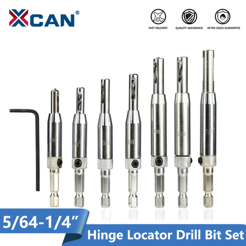 XCAN 1 Set Self Centering Hinge Drill Bit Door Cabinet Hinge Locating Hole Cutter Woodworking Tool HSS Center Drill Bit 5/64-1/4 ► Photo 1/6