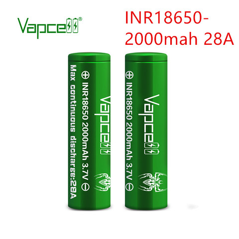 Free shipping Vapcell 18650 battery 2000 mah 28A beat VTC4/VTC4A/20R/HD2/HD4/18650RX Rechargeable li lon batteries high power ► Photo 1/6