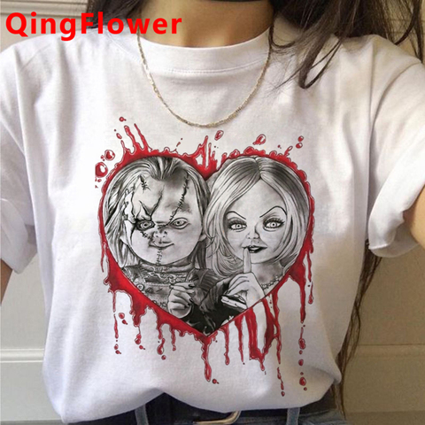 Horror Chucky Harajuku Graphic Tshirt Women Anime Ullznag Funny Cartoon T-shirt Casual Streetwear T Shirt Graphic Top Tee Female ► Photo 1/6