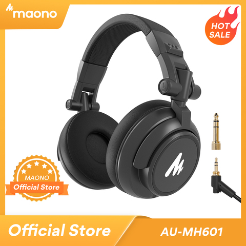 MAONO Professional DJ Studio Monitor Headphones Over Ear and Detachable Plug & Cable with 50mm Driver for DJ Studio a AU-MH601 ► Photo 1/6