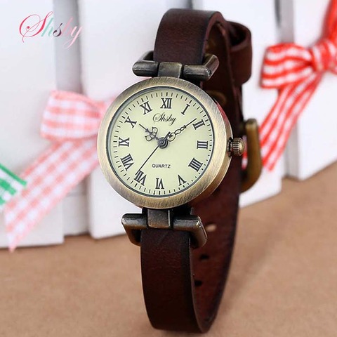 shsby New fashion hot-selling leather female watch ROMA vintage watch women dress watches ► Photo 1/6