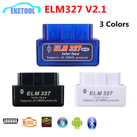 ELM327 V2.1 Bluetooth OBD OBD2 Code Reader CAN-BUS Supports Multi-Brand Cars Multi-Language ELM 327 BT V2.1 Works Android/PC C ► Photo 1/6