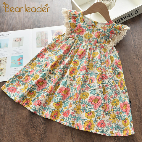 Bear Leader Girls Floral Dresses 2022 New Fashion Sweet Kids Flowers Costumes Children Sleeveless Vestidos Toddler Baby Clothing ► Photo 1/6