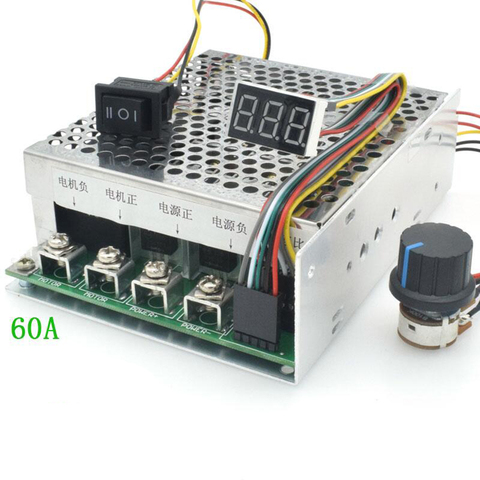 12V 24V 36V 55V 100A 15KHZ DC Brush Motor Two-way Speed Controller with Switch Potentiometer 270 Degrees, 0-100% Adjustable ► Photo 1/4