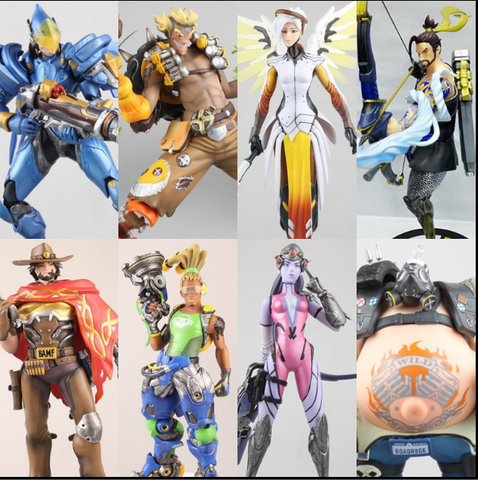 Game for Overwatch JunkRat Shimada Hanzo Pharah Widowmaker Mccree Lucio Angela Ziegler ROADHOG PVC Action Figures Model Tos gift ► Photo 1/6