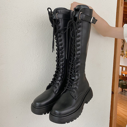 2022 Summer New Knight Boots Net Retro College British Style Thick Bottom Thick Heel Motorcycle Boots Fashion ► Photo 1/5