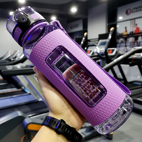UZSPACE Sports Water Bottles Gym Leak-proof Drop-proof Portable Shaker Outdoor Travel Kettle Plastic Drink Water Bottle BPA Free ► Photo 1/6