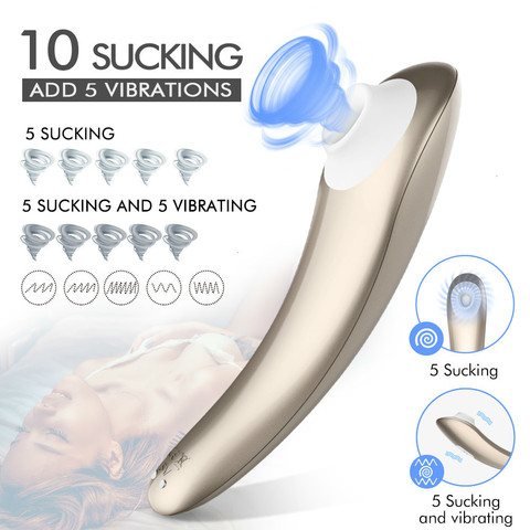 Clitoris Stimulator 10 Suction Powerful Modes Air Pulse Pressure Wave Technology Waterproof Silicone Sex Toys For Women Couples ► Photo 1/6