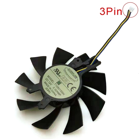 T128015SH 75mm 49*46*17mm 0.32AMP 4Pin For Galaxy GTX1060 gtx960 GTX950 Graphics Video Card VGA Fan ► Photo 1/5