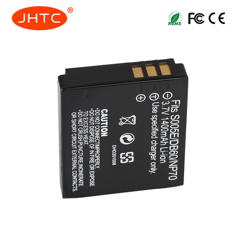 JHTC 1Pc 1400mAh DMW-BCC12 CGA-S005E CGA-S005 BCC12 S005E DB60 NP70 Camera Battery For Panasonic Lumix DMC-FX180,LX1,LX2,LX3 ► Photo 1/1