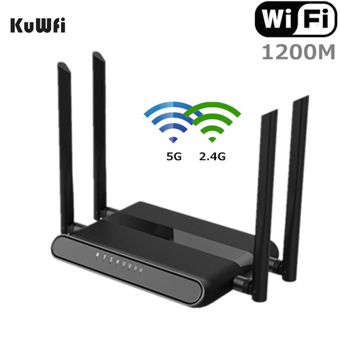 KuWFi 1200Mbps WiFi Router Dual Band Gigabit Wireless Internet Router AC1200 High Speed Router with USB 2.0&SD Card for Home ► Photo 1/6