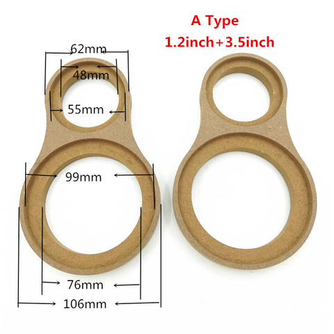 1 Pair Car A-pillar Tweeter Midrange Three-way Bracket Wood Conjoined Gasket for 1.2