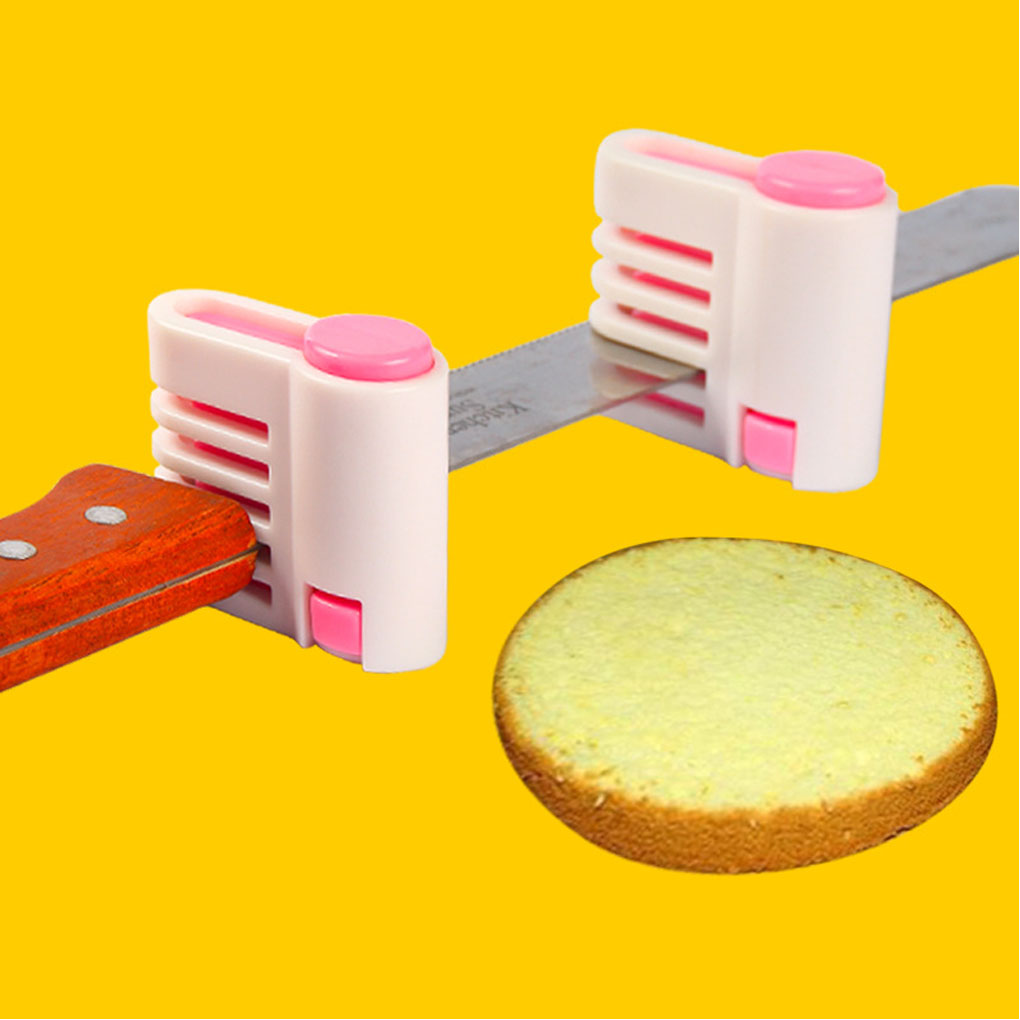 2Pcs Even Cake Slicing Leveler Bread Cutter Baking Pastry Tools Kitchen Useful 