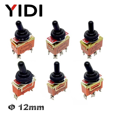15A 250V KN3C E-TEN1322 1021 1122 1221 1321 6pin Toggle Switch on off SPST switch 3pin on off on DPDT waterproof cap cover ► Photo 1/6
