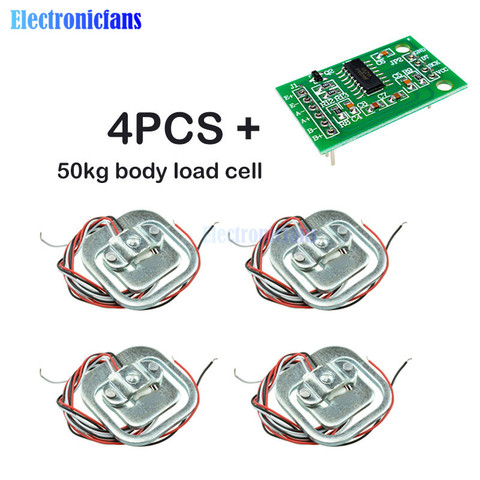 4Pcs 50kg Human Scale Load Cell Weight Sensors+HX711 AD Module Body Load Cell Weighing Sensor Pressure Sensors Measurement Tools ► Photo 1/6