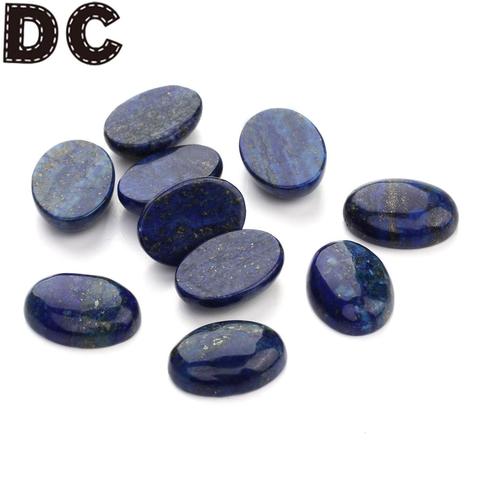 DC 10pcs/lot Natural Stone Cabochon Beads Oval Lapis Lazuli Bead Dia 10x14/13x18/18x25mm DIY Necklace Earring Jewelry Making ► Photo 1/5