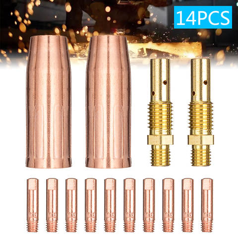 14Pcs Durable Welder Welding Torch Nozzle Tip Kit For Tweco Mini /1 & Lincoln Magnum 100L MIG Welding Tool Kit ► Photo 1/6